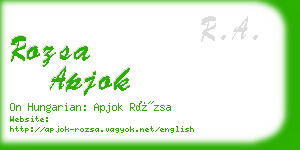 rozsa apjok business card